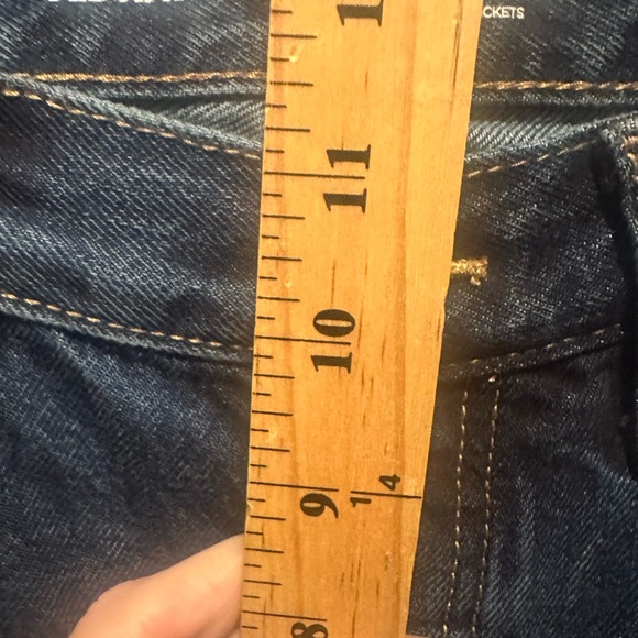 Old‎ Navy High Rise Slouchy Straight Distress Button Fly Blue Jeans Size 8 - Picture 3 of 9